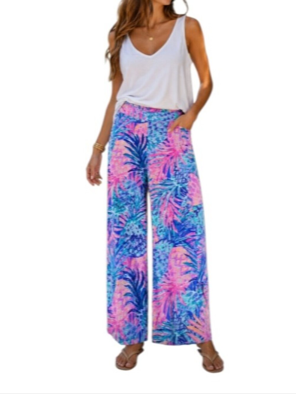 Lilly Pulitzer Islamorada Beach Palazzo Wide-Leg Pants-NWT
